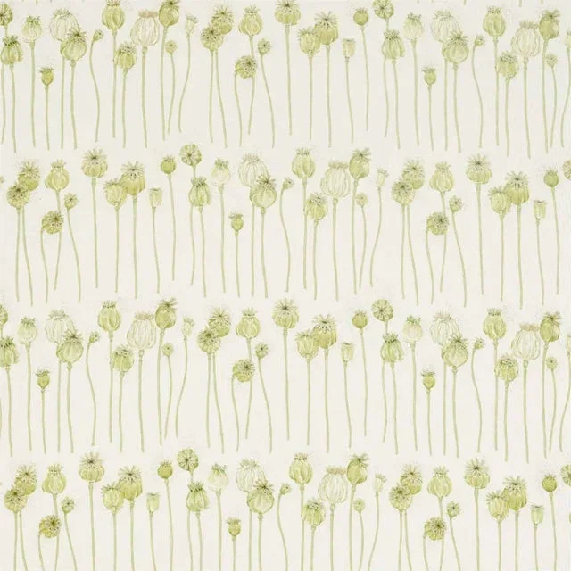 Sanderson Poppy Pods Fabric in Olive/Almond