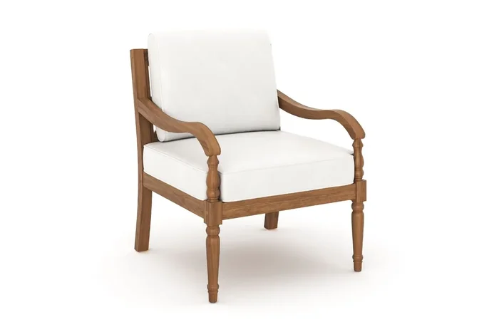Savannah Outdoor Club Chair in White Linen, Set of 2