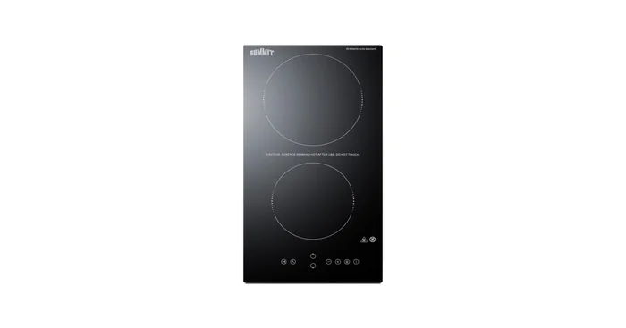 Summit 12 Inch Wide 2 Burner Electric Cooktop with Automatic Shut Off