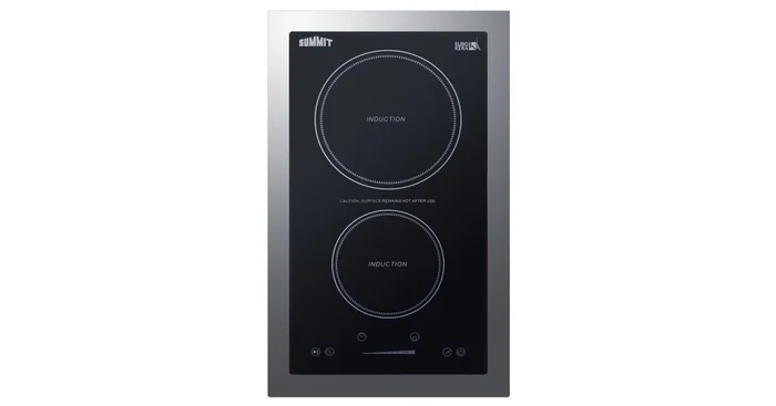 Summit 14 Inch Wide 2 Burner Induction Cooktop with Timer Function
