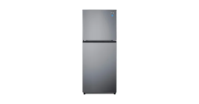 Summit 24 Inch Wide 10.1 Cu. Ft. Fingerprint Resistant Top Freezer Refrigerator with Reversible Door and Interior Light
