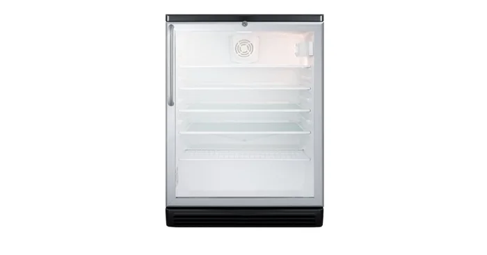 Summit 24 Inch Wide 5.5 Cu. Ft. Built-In Beverage Center with Professional Towel Bar Handle and Door Lock