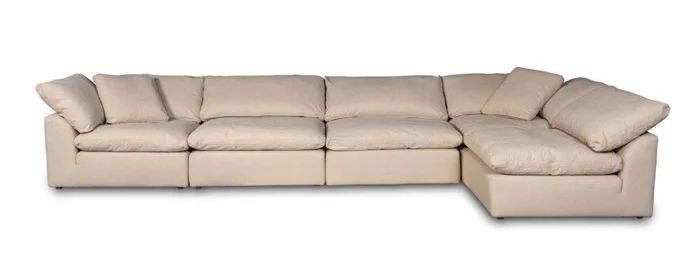Sunset Trading – Contemporary Puff Collection Slipcover Only for 44in Square Modular Sofa Sectional Chair Tan/Beige – SU-145851SC-391084