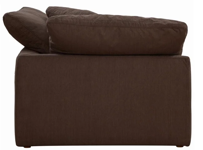 Sunset Trading – Contemporary Puff Collection Slipcover Only for 44in Square Modular Sofa Sectional Chair Brown – SU-145851SC-391088