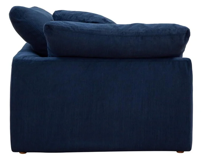 Sunset Trading – Contemporary Puff Collection Slipcover Only for 44in Square Modular Sofa Sectional Chair Navy Blue – SU-145851SC-391049