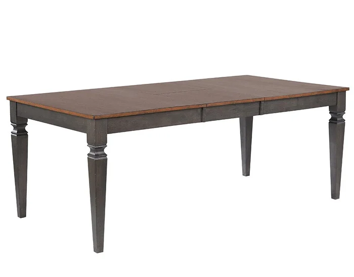 Sunset Trading – Dakota 60-78in Rectangular Expandable Butterfly Leaf Dining Table – Distressed Brown and Ash Gray – DLU-DK4078-TA