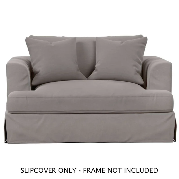 Sunset Trading – Newport Slipcover Only for 52in Wide Chair and A Half 2 Throw Pillow Covers Gray – SY-130015SC-391094