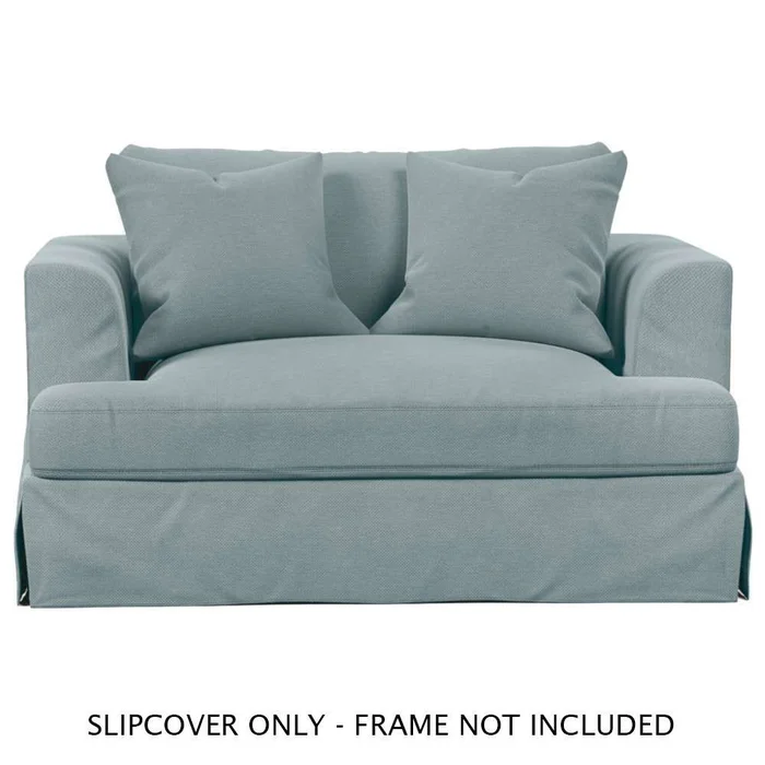 Sunset Trading – Newport Slipcover Only for 52in Wide Chair and A Half 2 Throw Pillow Covers Ocean Blue – SY-130015SC-391043