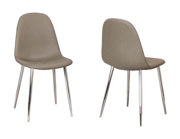 Sunset Trading – Venu Dining Chairs (Set of 2) – Mocha Brown/Silver Chrome Legs – CR-K5770-09-2
