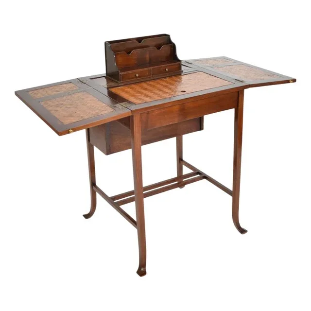 System Desk Table in Mahogany