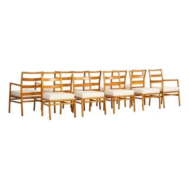 T.H. Robsjohn-Gibbings for Widdicomb Ladder-Back Dining Chairs, Set of Ten, 1955