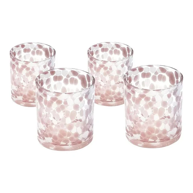Torcello Spotted Rosa Tumbler, Mauve/White, Set of 4