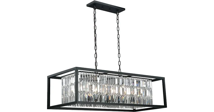 Vaxcel Lighting Catana 8 Light Chandelier with Clear Crystal Shade