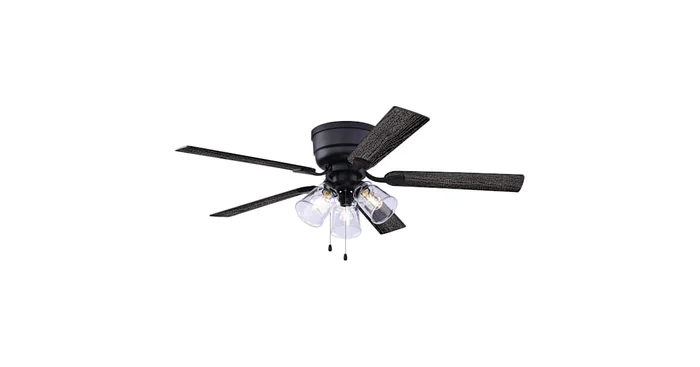 Vaxcel Lighting Cromwell 52″ 5 Blade Indoor LED Ceiling Fan with Clear Glass Shades