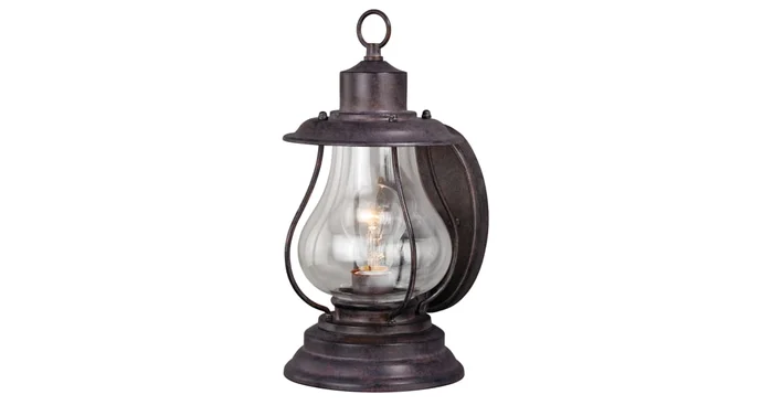 Vaxcel Lighting Dockside 1 Light Outdoor Wall Sconce with Clear Glass Shade