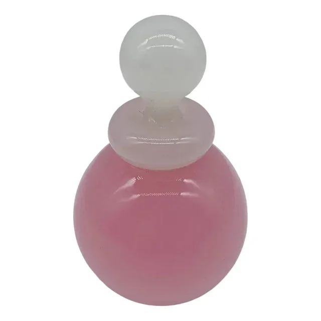 Venetian Pink Murano Glass Opaque Perfume Vial from Murano, 1950s