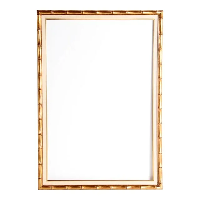 Vintage 24″ X 36″ Gold Gilded Faux Bamboo Picture Painting Frame