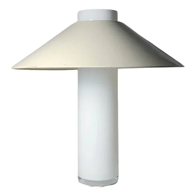 Vintage Architectural Swedish Glass Lamp by Luxus