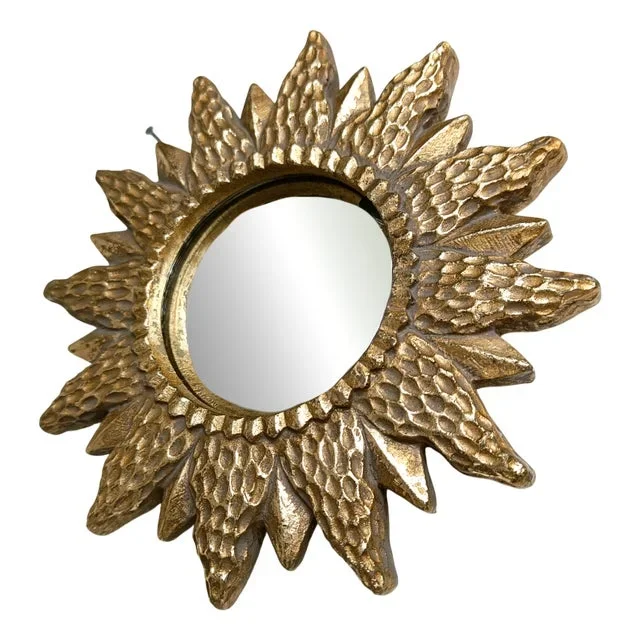 Vintage Convex Sunburst Mirror, 1970s