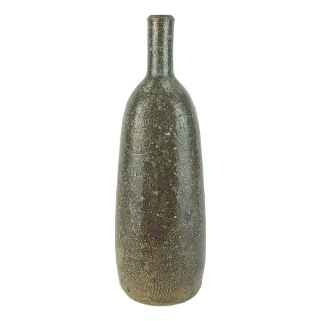 Vintage French Handmade Stoneware Bottle Vase from La Borne, 1960s-1970s