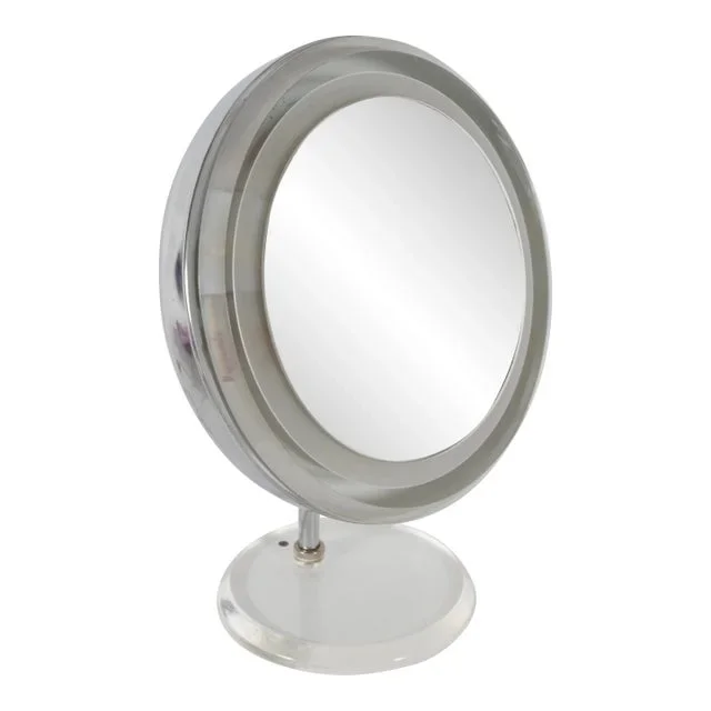 Vintage Rialto New York Lucite Lighted Vanity Mirror- Magnifying/Standard Setting