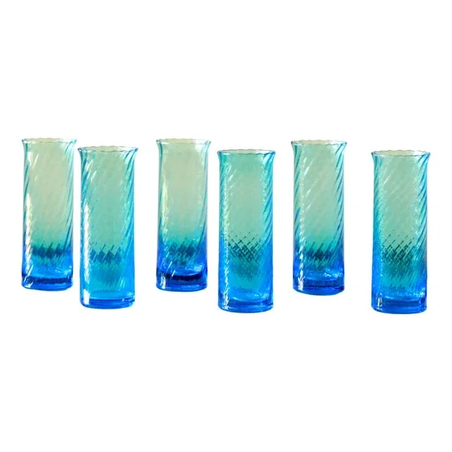 Vintage Swirl Murano Water Glasses, 1970s, Set of 6