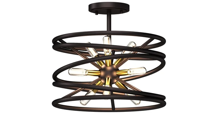Volume Lighting 16″ Wide Semi-Flush Sputnik Ceiling Fixture
