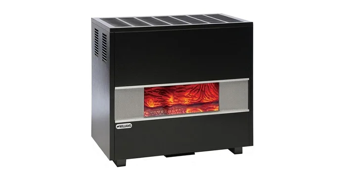 Williams 35K BTU – Fireplace-Look Gas Room Heater – 68% AFUE