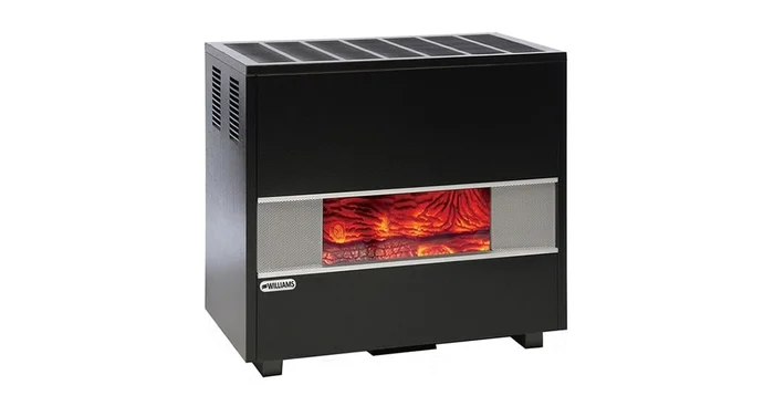 Williams 50K BTU – Fireplace-Look Propane Room Heater – 68% AFUE – With Blower