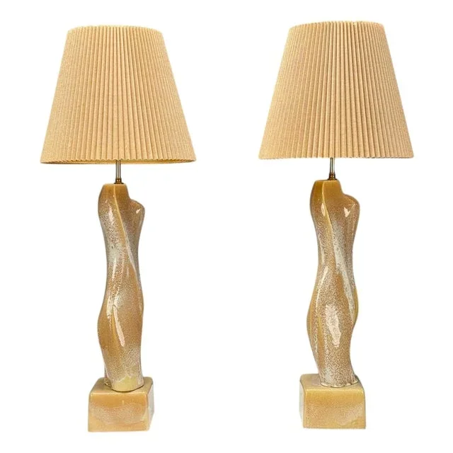 Yasha Heifetz Style, Ceramic, Abstract Table Lamps, Usa, 1960s