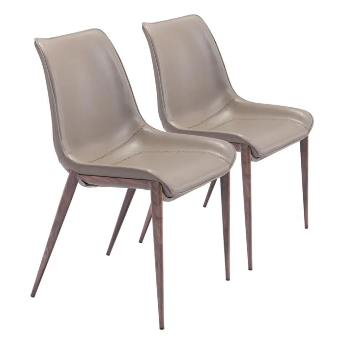 Zuo Modern – Magnus Dining Chair (Set of 2) Brown & Walnut – 101272