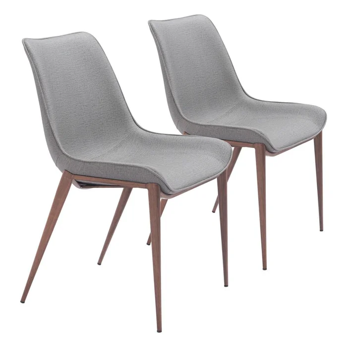 Zuo Modern – Magnus Dining Chair (Set of 2) Slate Gray & Walnut – 109934