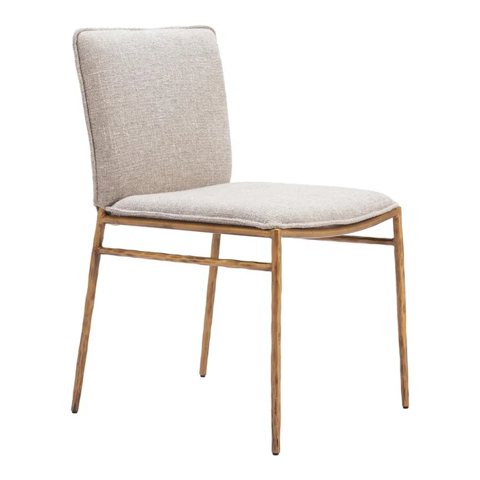 Zuo Modern – Nordvest Dining Chair Beige & Gold – 110275
