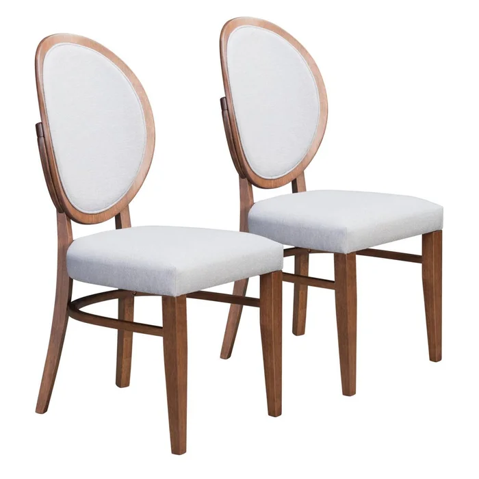 Zuo Modern – Regents Dining Chair (Set of 2) Walnut & Light Gray – 100982